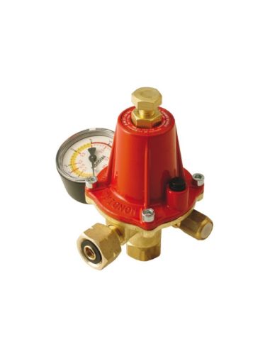 High pressure LPG regulator 40kg 0÷2 Bar GS25H16 swivel, pressure gauge and safety valve