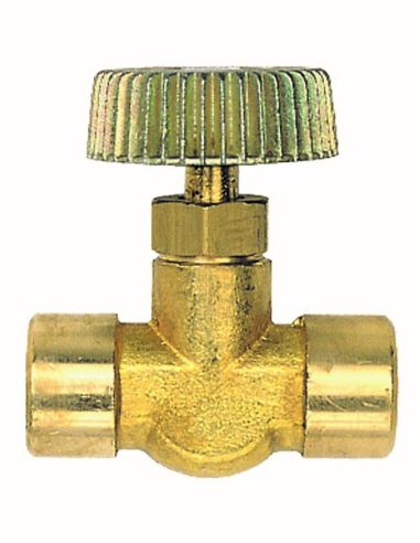 Horizontal brass gas needle valve F/F 1/4" Pn 10
