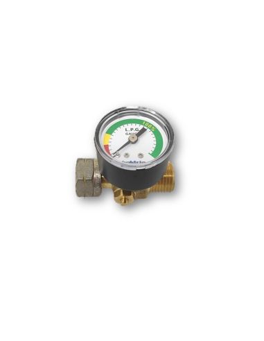 LPG cylinder level indicator with excess flow safety valve and thermal safety valve
