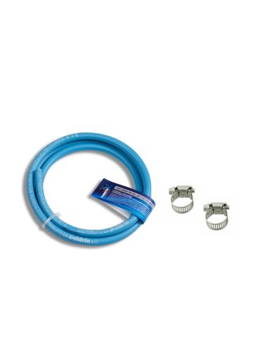 2Mt light blue LPG rubber hose kit + 2pcs clamps
