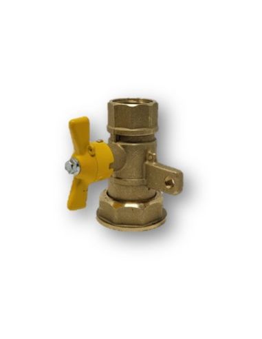 Ball valve for gas meter F. 1/2" x F. 1 1/4" actuated. butterfly