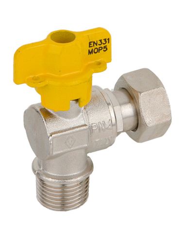 M/F 3/4" ball gas cock, square/vertical type with EN331 swivel
